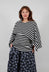 Caped Vest in Righe Latte and Nero