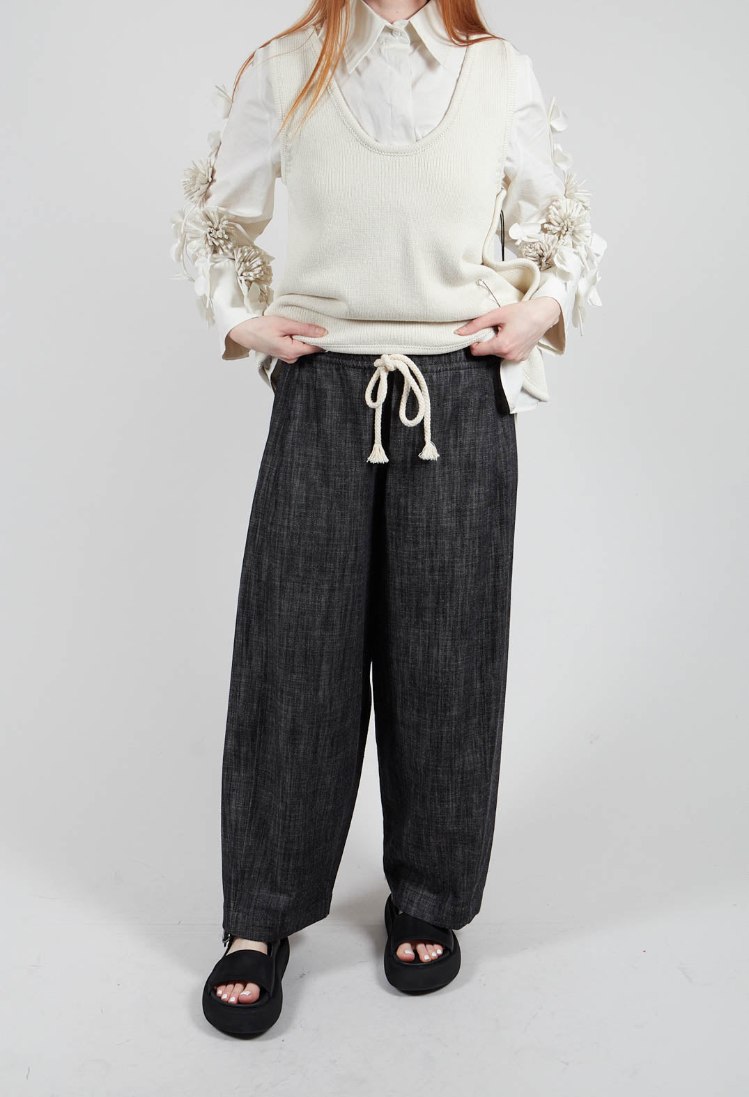 Denim Look Trouser in Nero Grafite