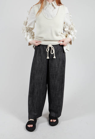 Denim Look Trouser in Nero Grafite