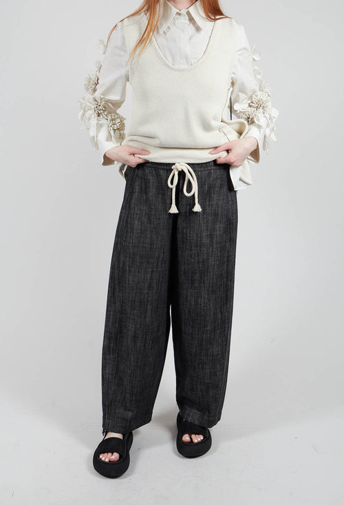 Denim Look Trouser in Nero Grafite