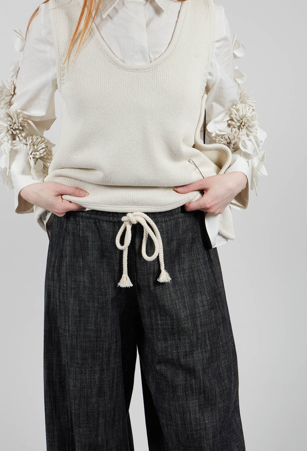 Denim Look Trouser in Nero Grafite