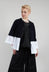 Faux Double Layer Cardigan in Polar Night and Off White