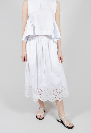 Broderie Anglaise Skirt in Off White