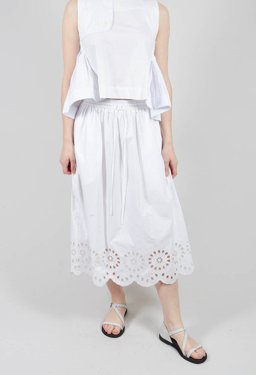 Broderie Anglaise Skirt in Off White