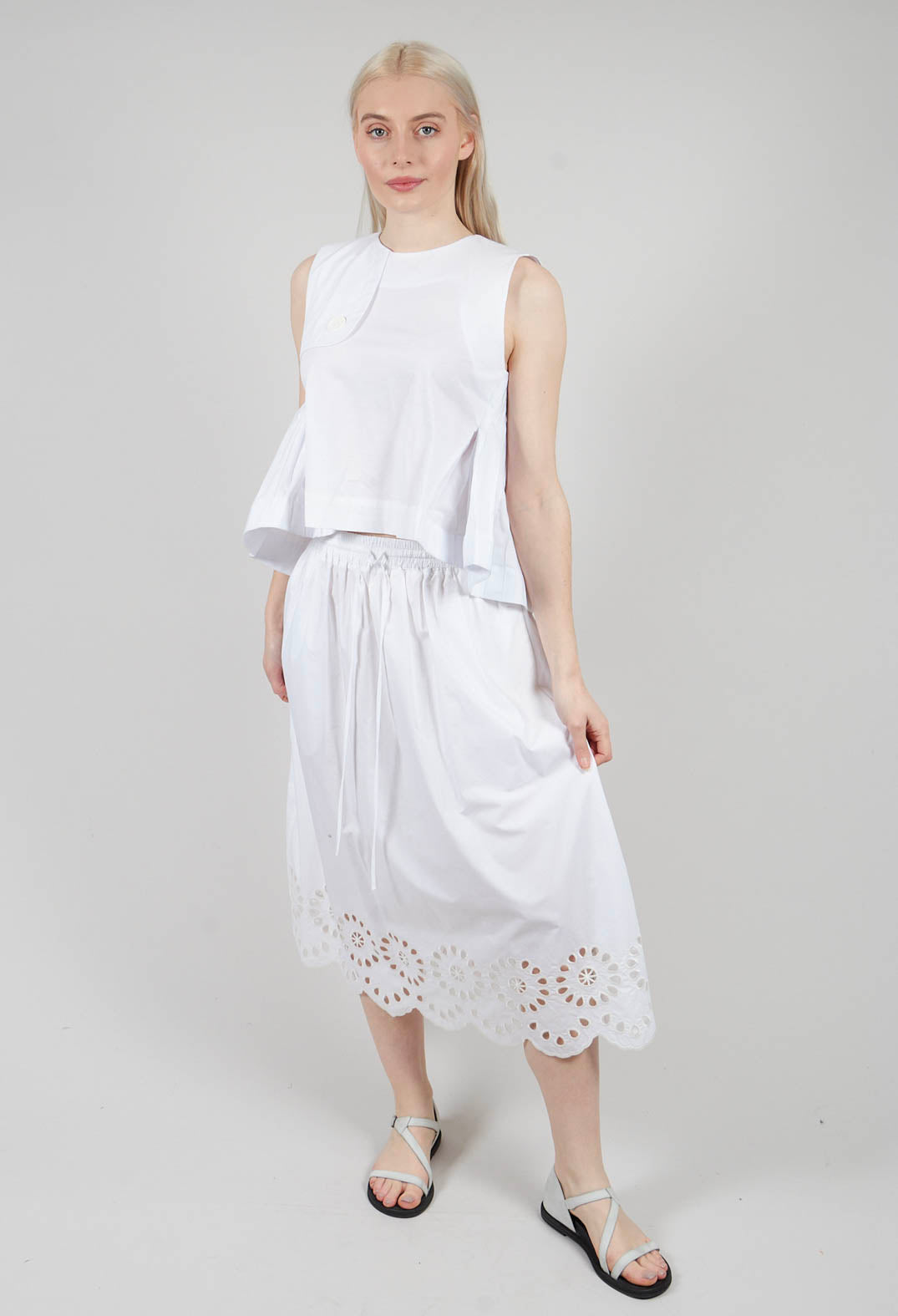 Broderie Anglaise Skirt in Off White