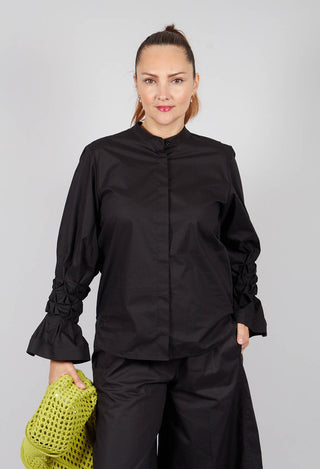 Honeycomb Cuff Shirt in Nero