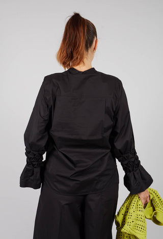 Honeycomb Cuff Shirt in Nero