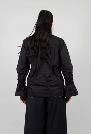 Honeycomb Cuff Shirt in Nero