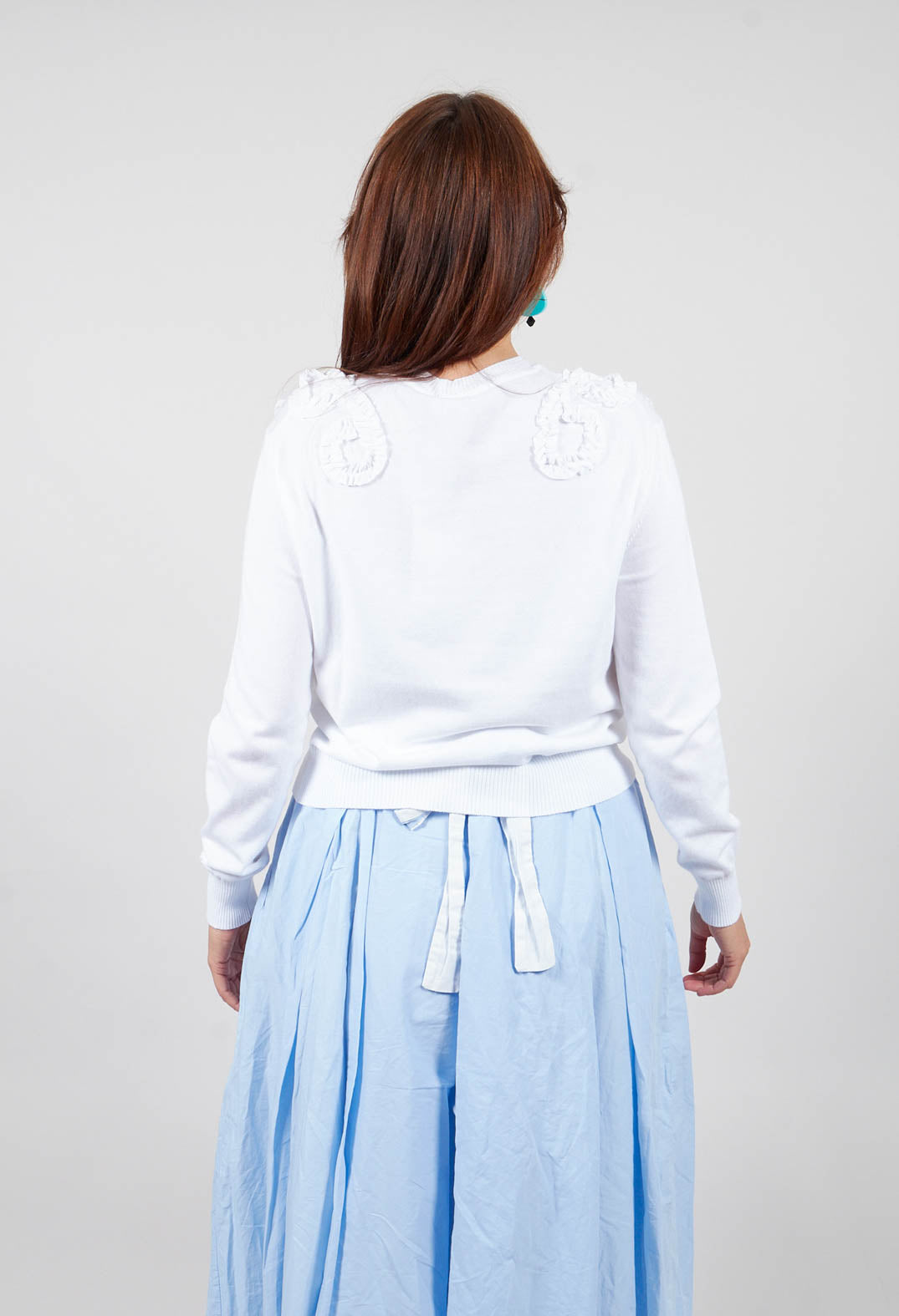 Long Sleeved Cardigan in Off White
