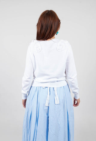 Long Sleeved Cardigan in Off White