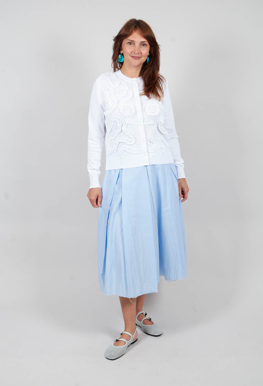 Long Sleeved Cardigan in Off White