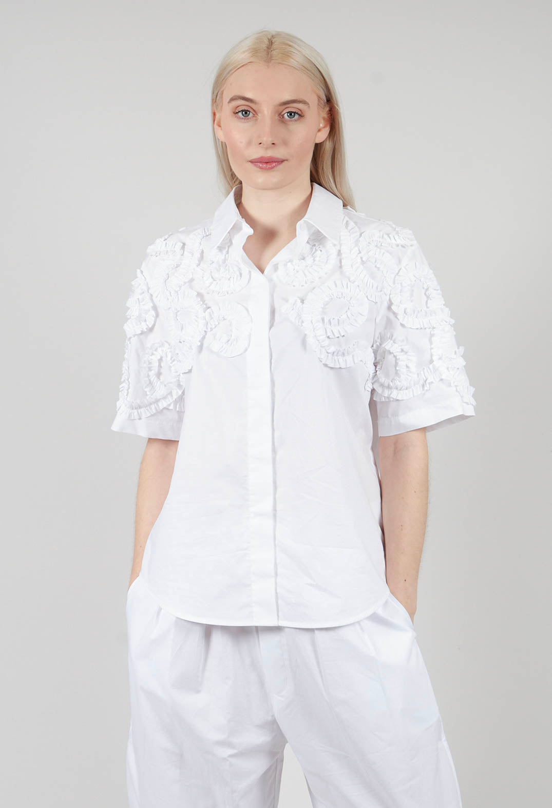 Frill Blouse in Off White