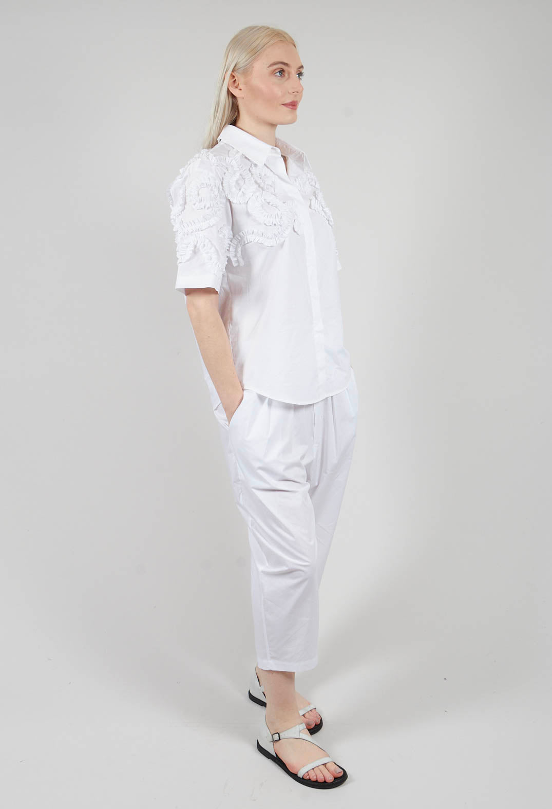 Frill Blouse in Off White