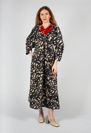 Empire Line Dress in Lark and Nero
