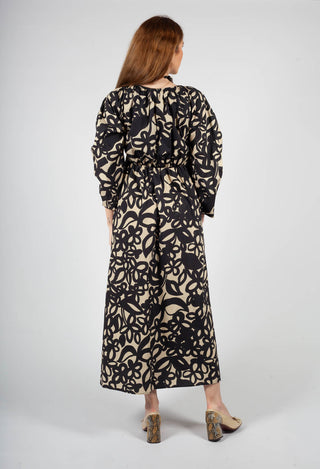 Empire Line Dress in Lark and Nero