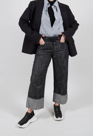 Turn Up Trouser in Nero Grafite