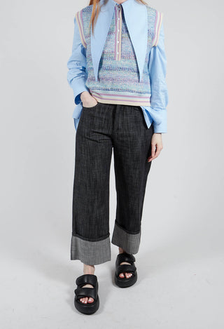 Turn Up Trouser in Nero Grafite