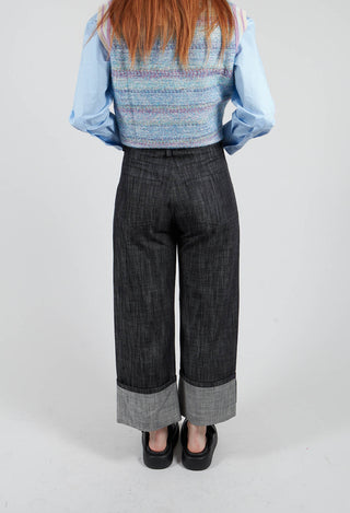 Turn Up Trouser in Nero Grafite