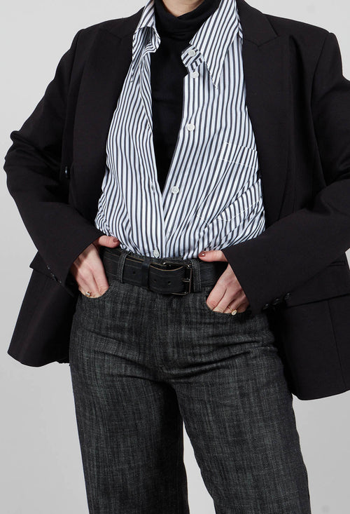 Leather Belt in Noir