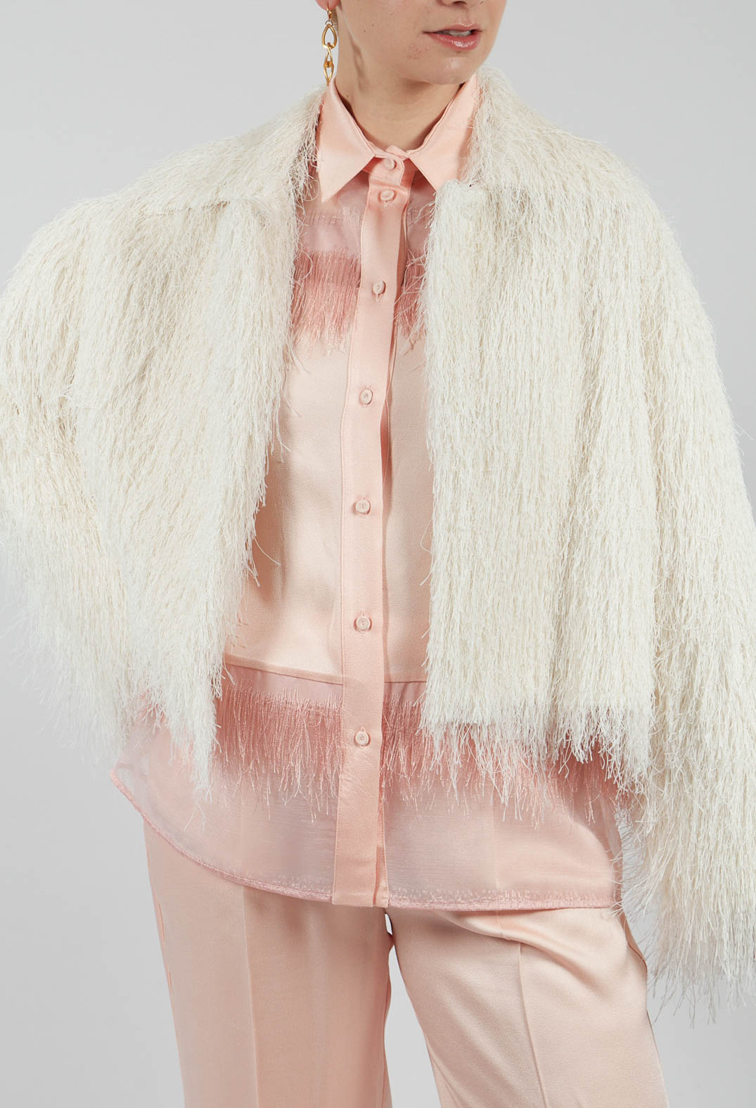 Fringe Jacket in Off White