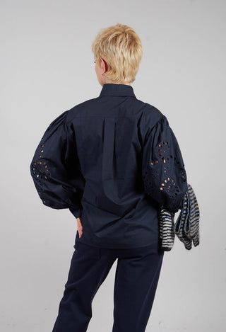 Broderie Anglaise Shirt in Polar Night