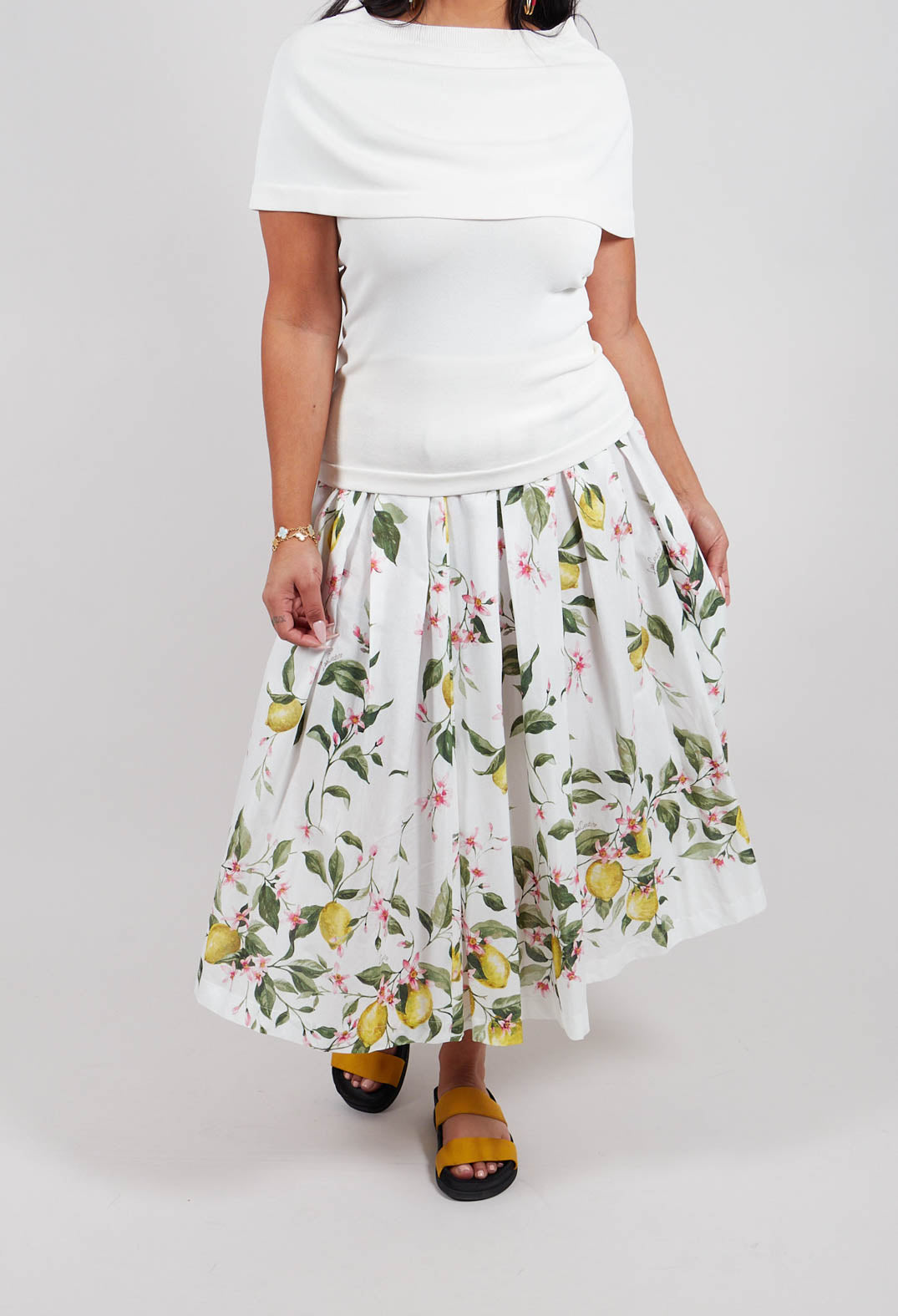 Iris Skirt in Panna Limoni