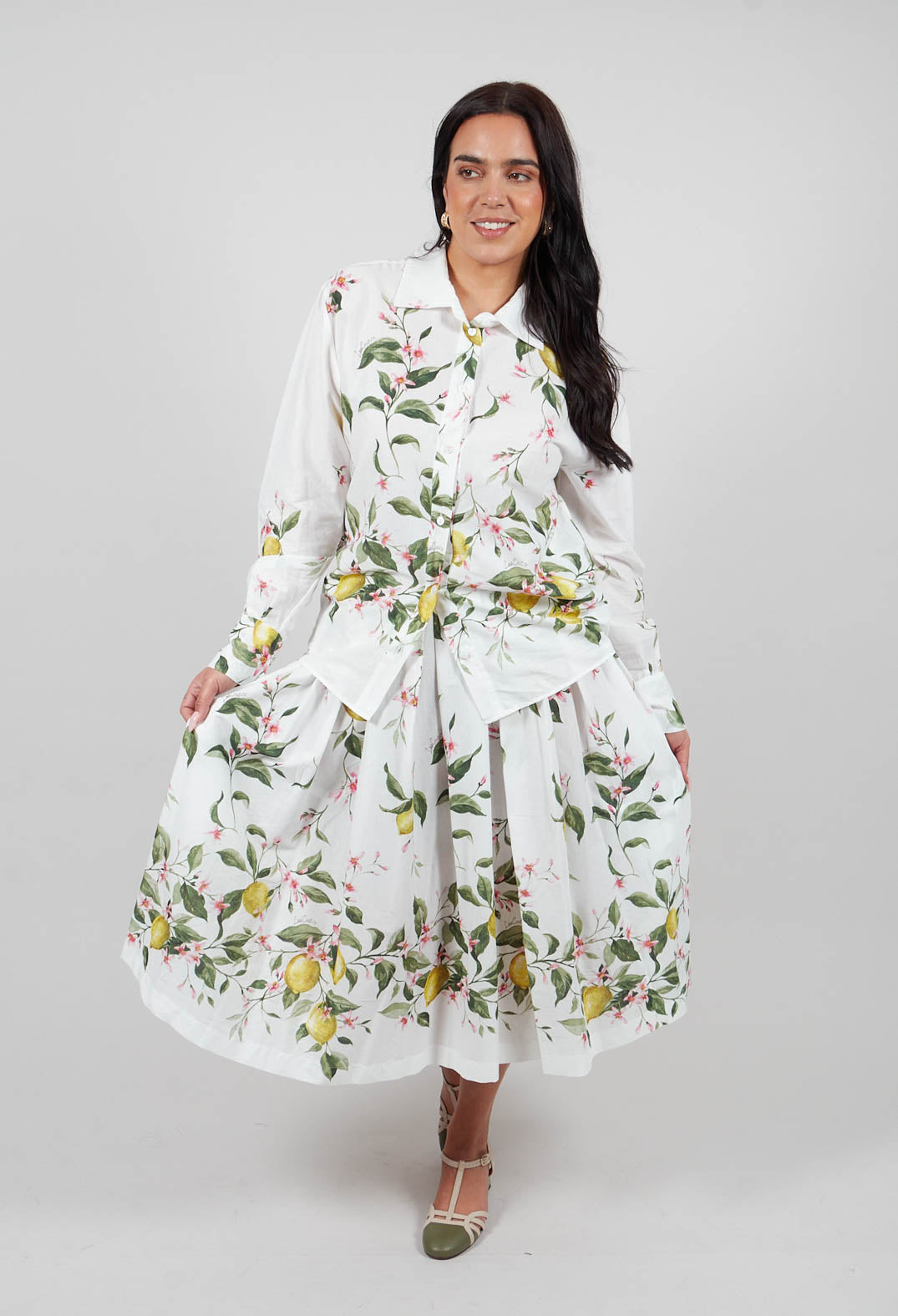 Iris Skirt in Panna Limoni
