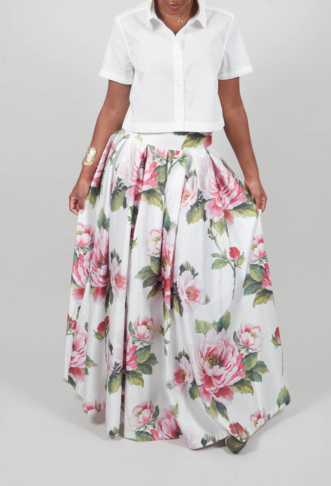 Ciliegio Skirt in Fiori Rosa