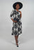 Three Quarter Sleeve Smash Dress in Moonbear