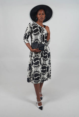 Three Quarter Sleeve Smash Dress in Moonbear