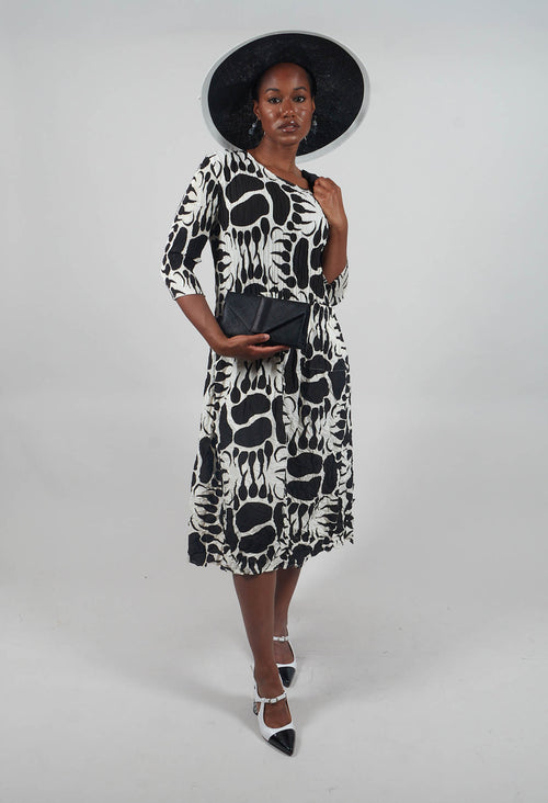 Three Quarter Sleeve Smash Dress in Moonbear