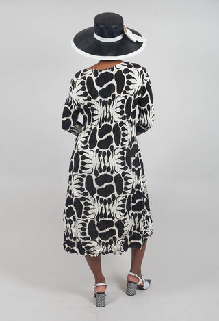 Three Quarter Sleeve Smash Dress in Moonbear