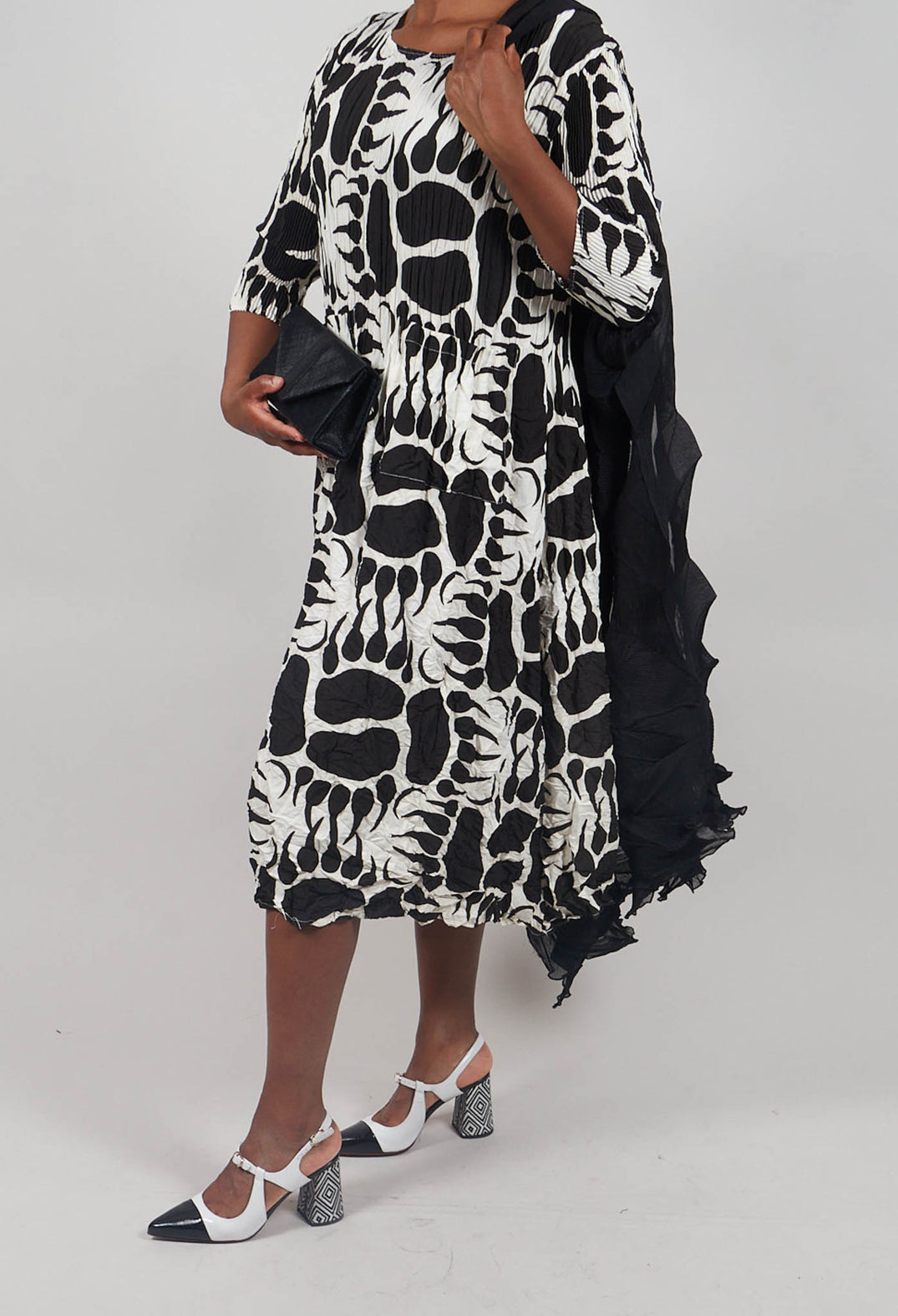 Three Quarter Sleeve Smash Dress in Moonbear