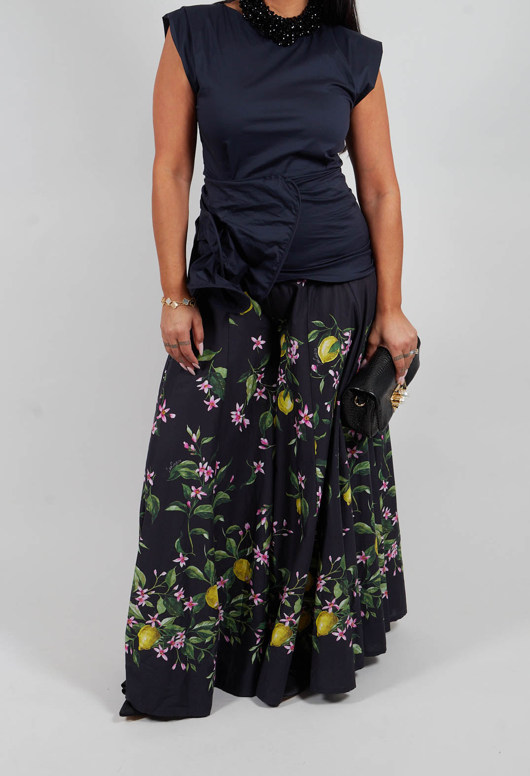 Debby Trousers in Nero Limoni
