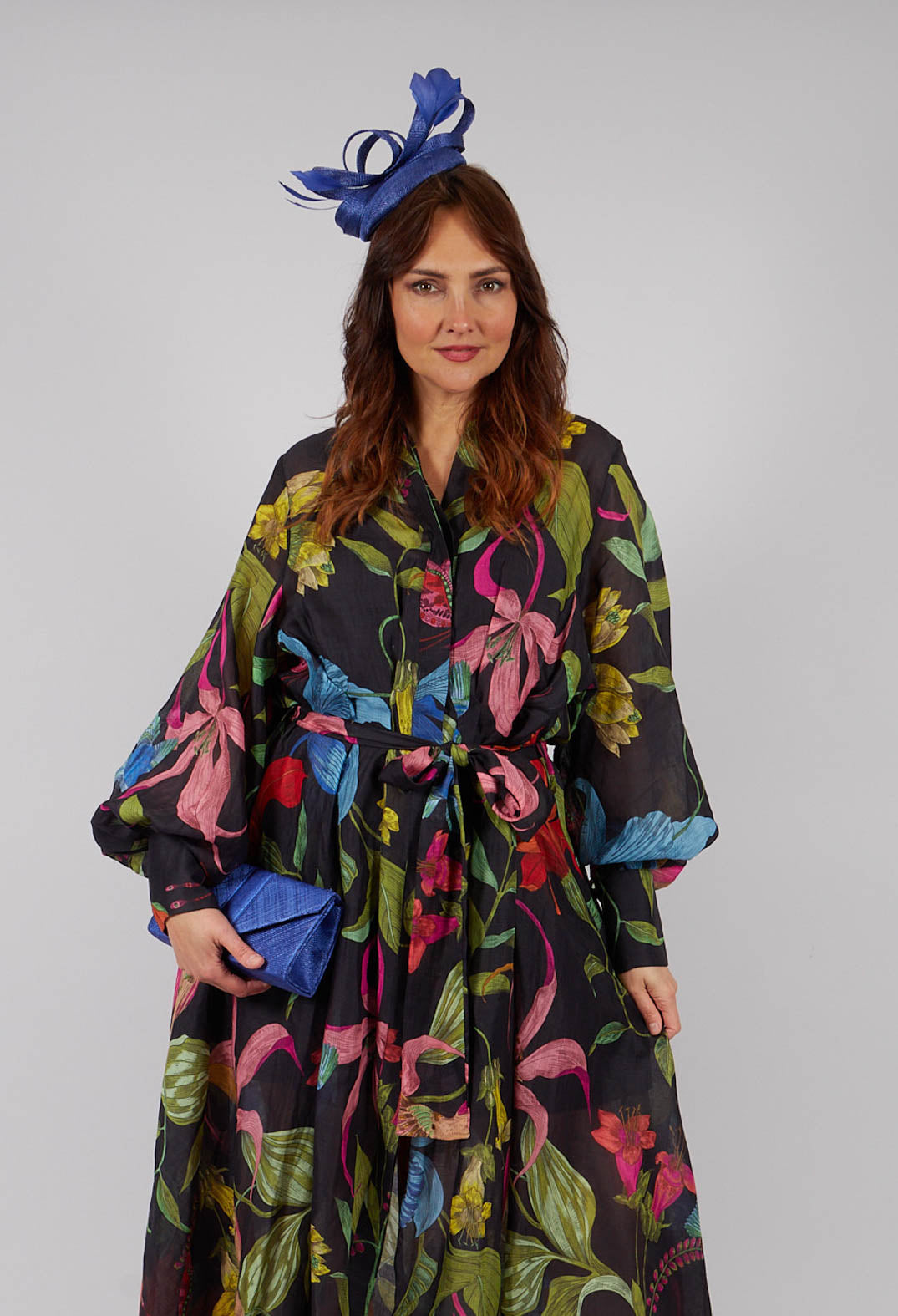 Artemisia Dress in Nero Floreale