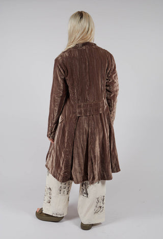 Mid Calf Length Coat in Dark Brown Bear