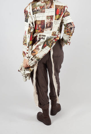 Turn Up Trouser in Blue/Brown Check