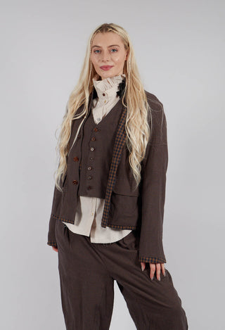 Jacket in Blue/Brown Check