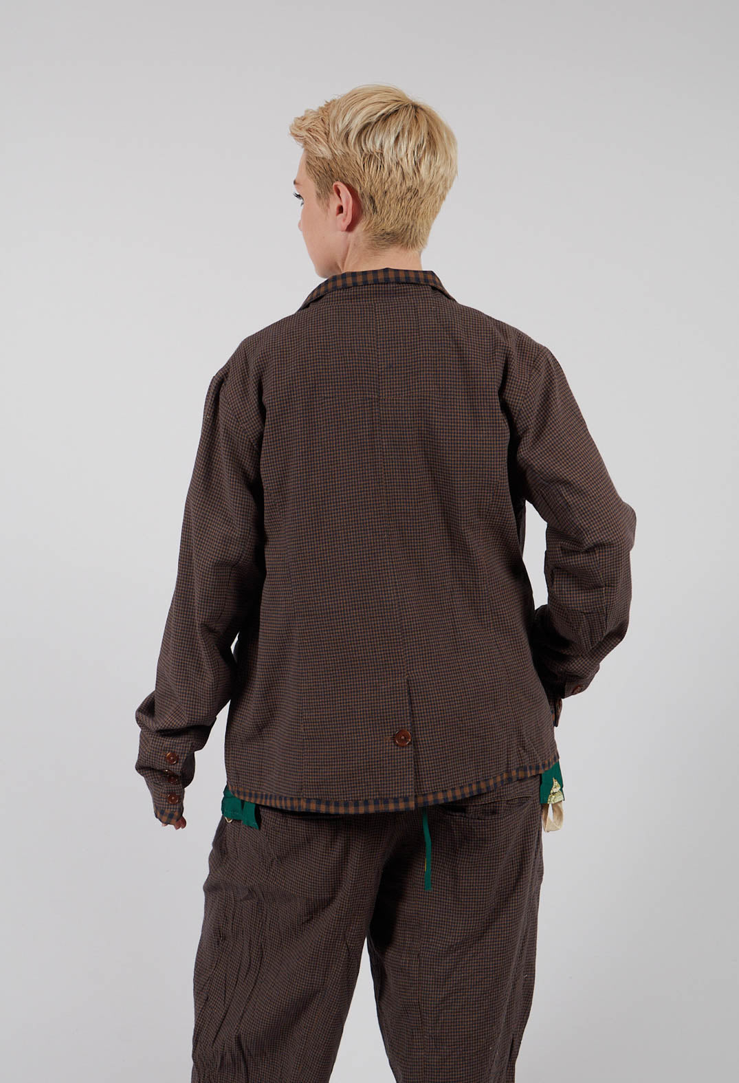 Jacket in Blue/Brown Check