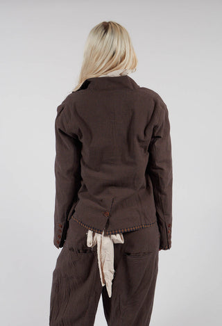 Jacket in Blue/Brown Check