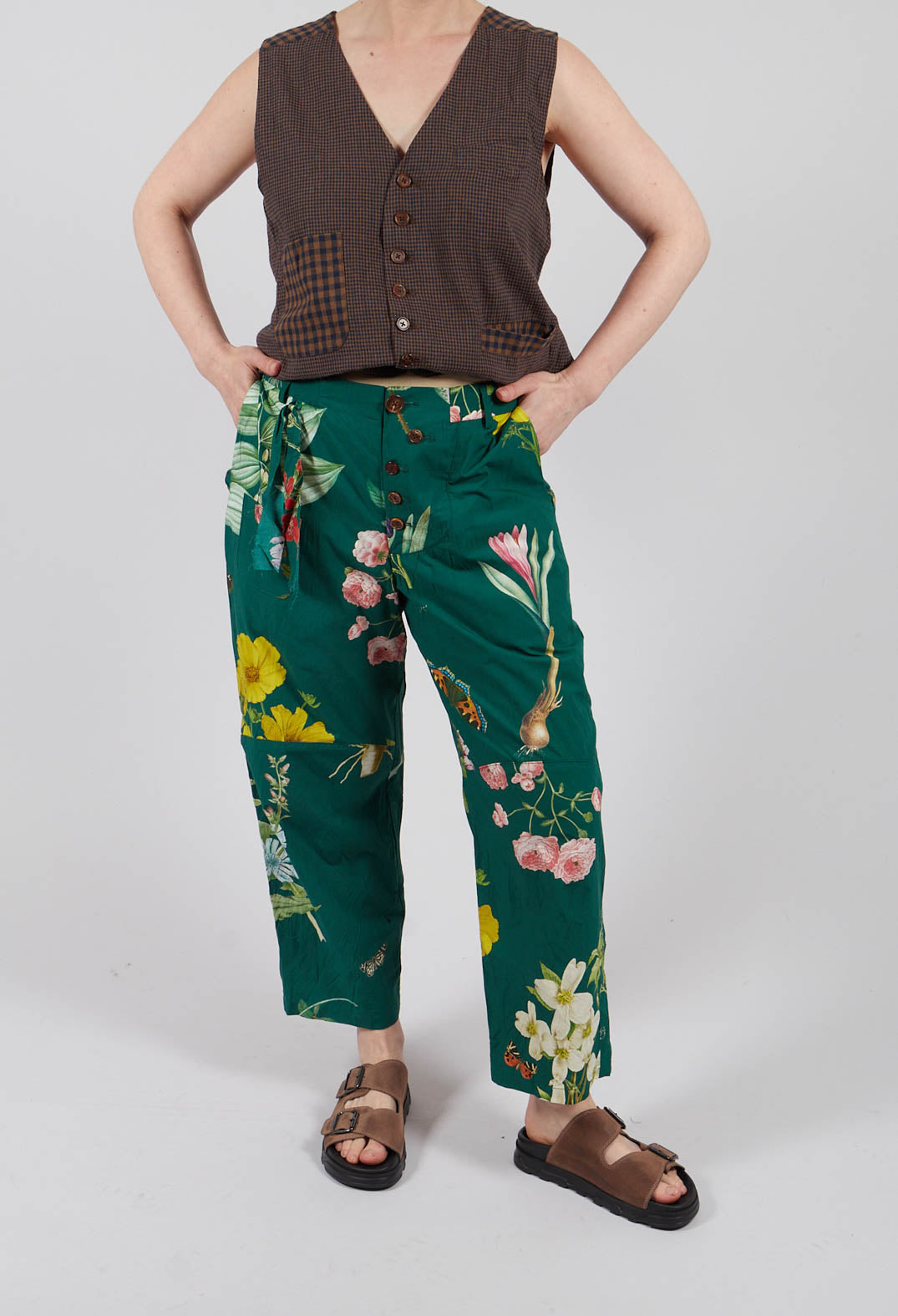 Patterned Trouser in Jandin Vert