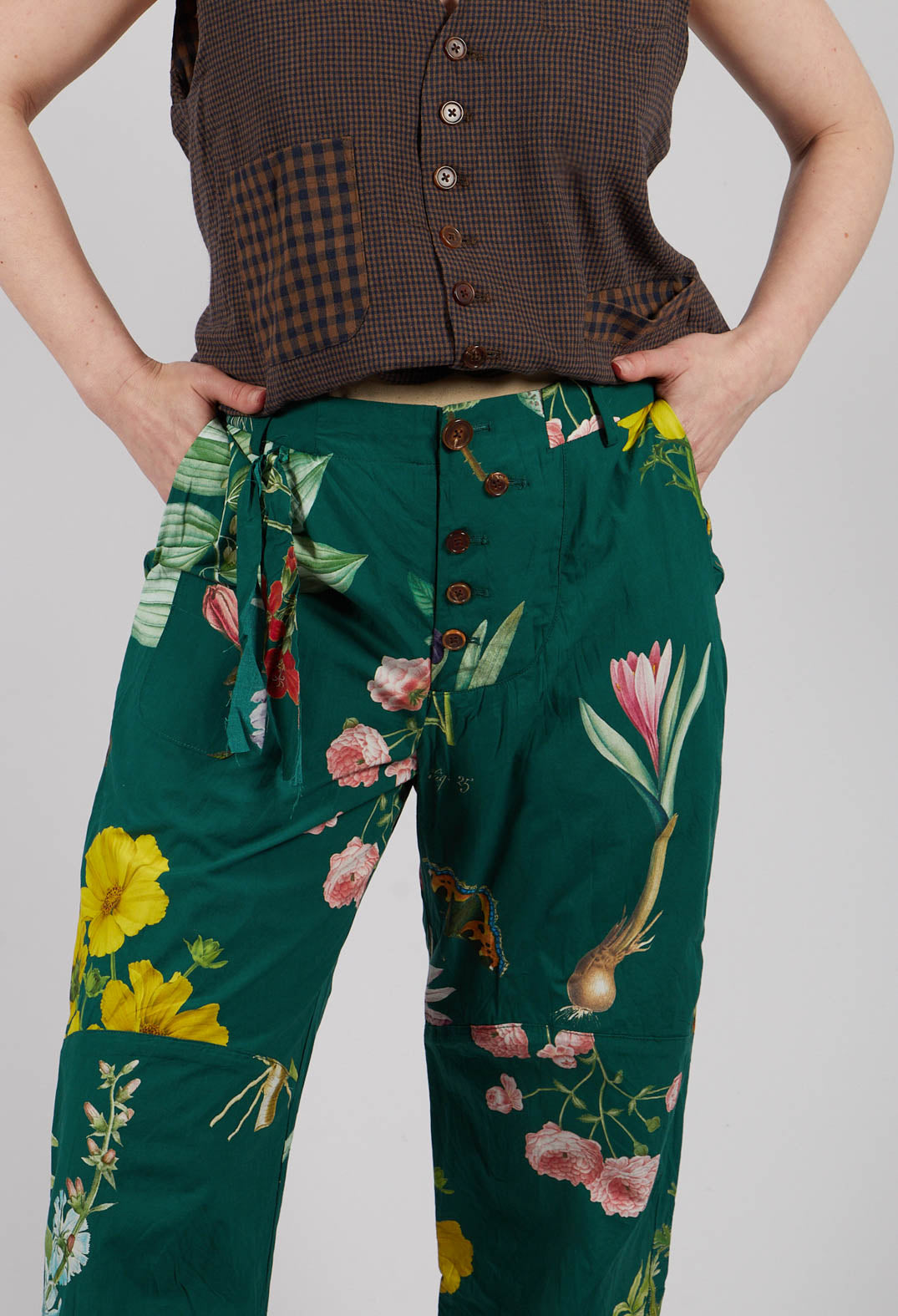 Patterned Trouser in Jandin Vert