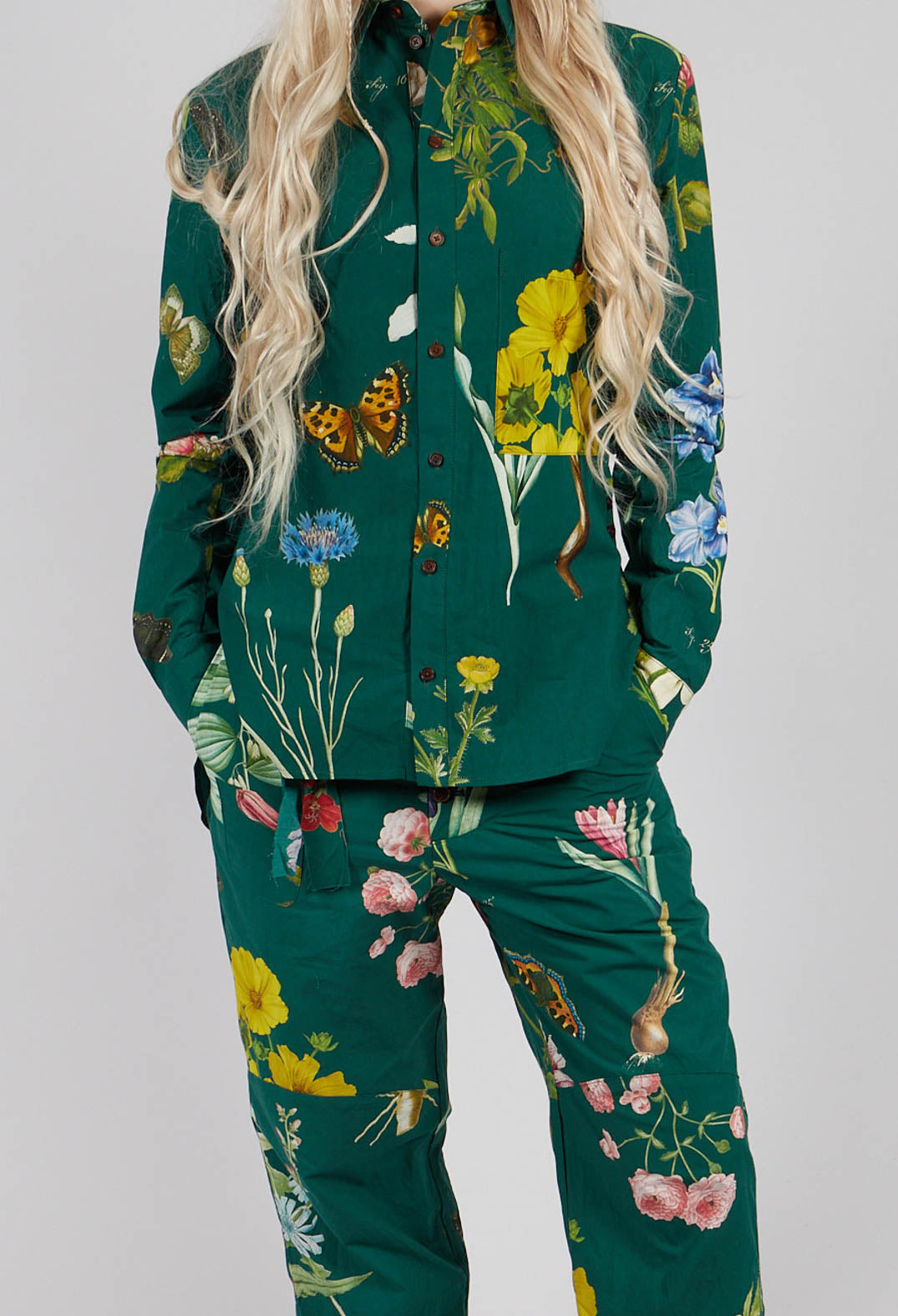 Patterned Trouser in Jandin Vert