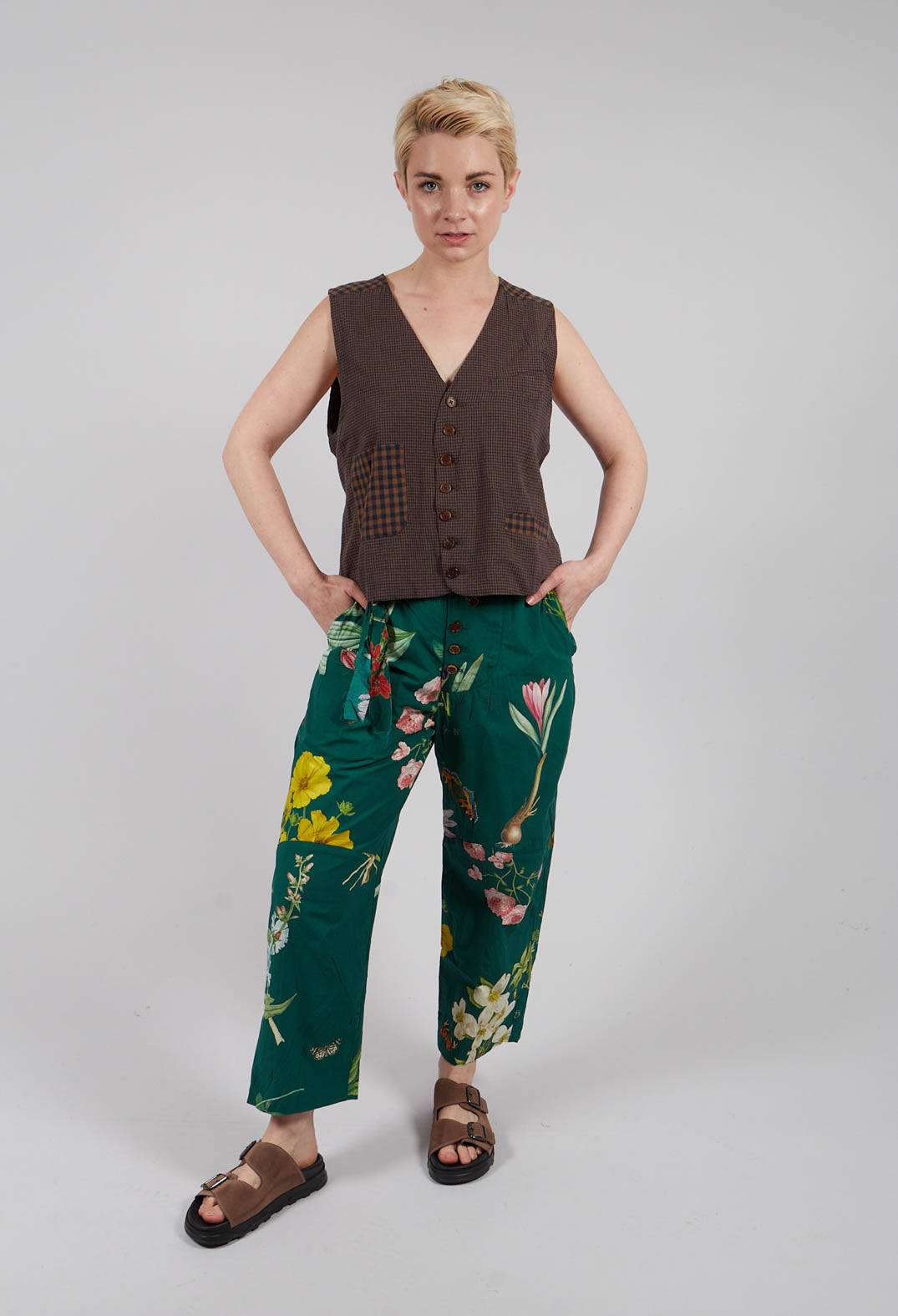 Patterned Trouser in Jandin Vert