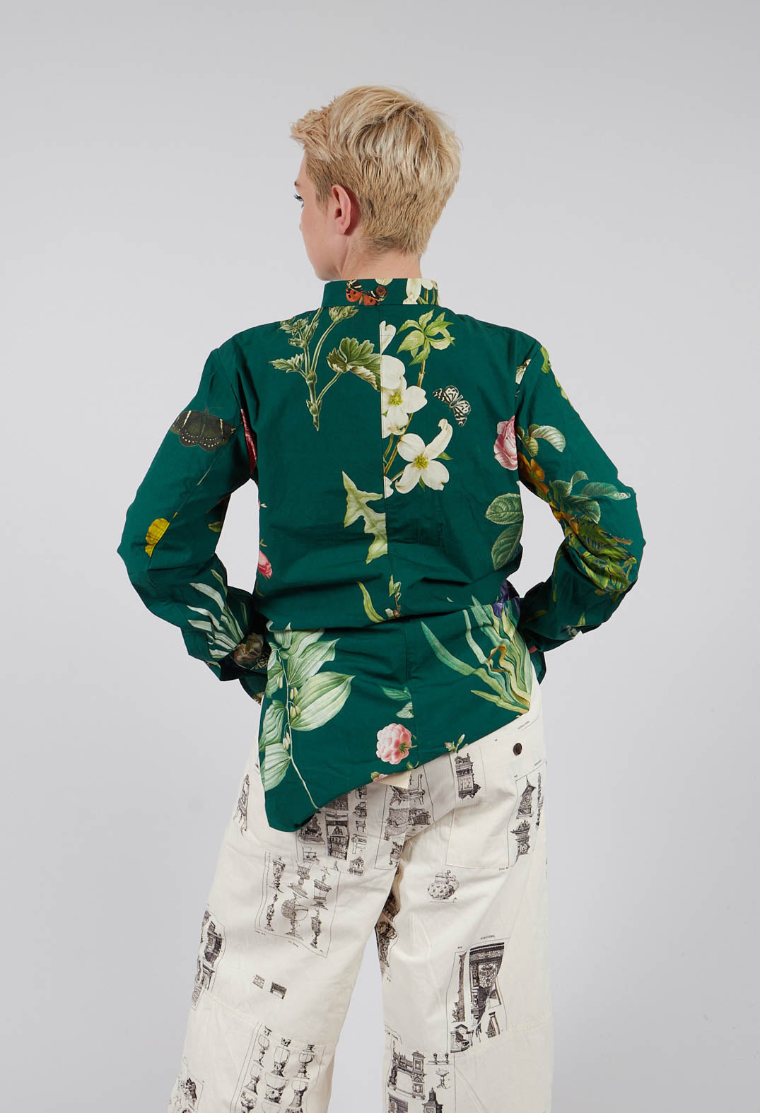 Patterned Collared Shirt in Jandin Vert