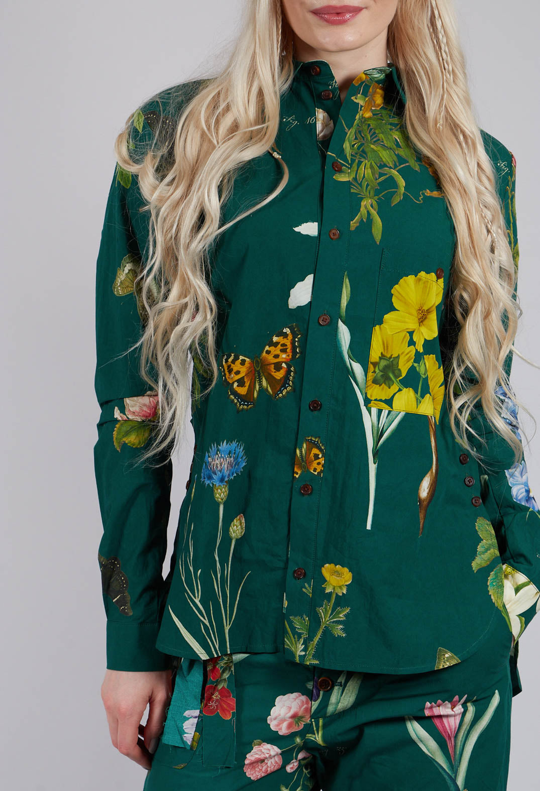 Patterned Collared Shirt in Jandin Vert