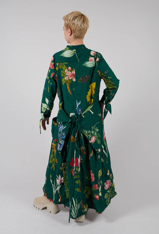 Patterned Long Sleeve Maxi Dress in Jandin Vert