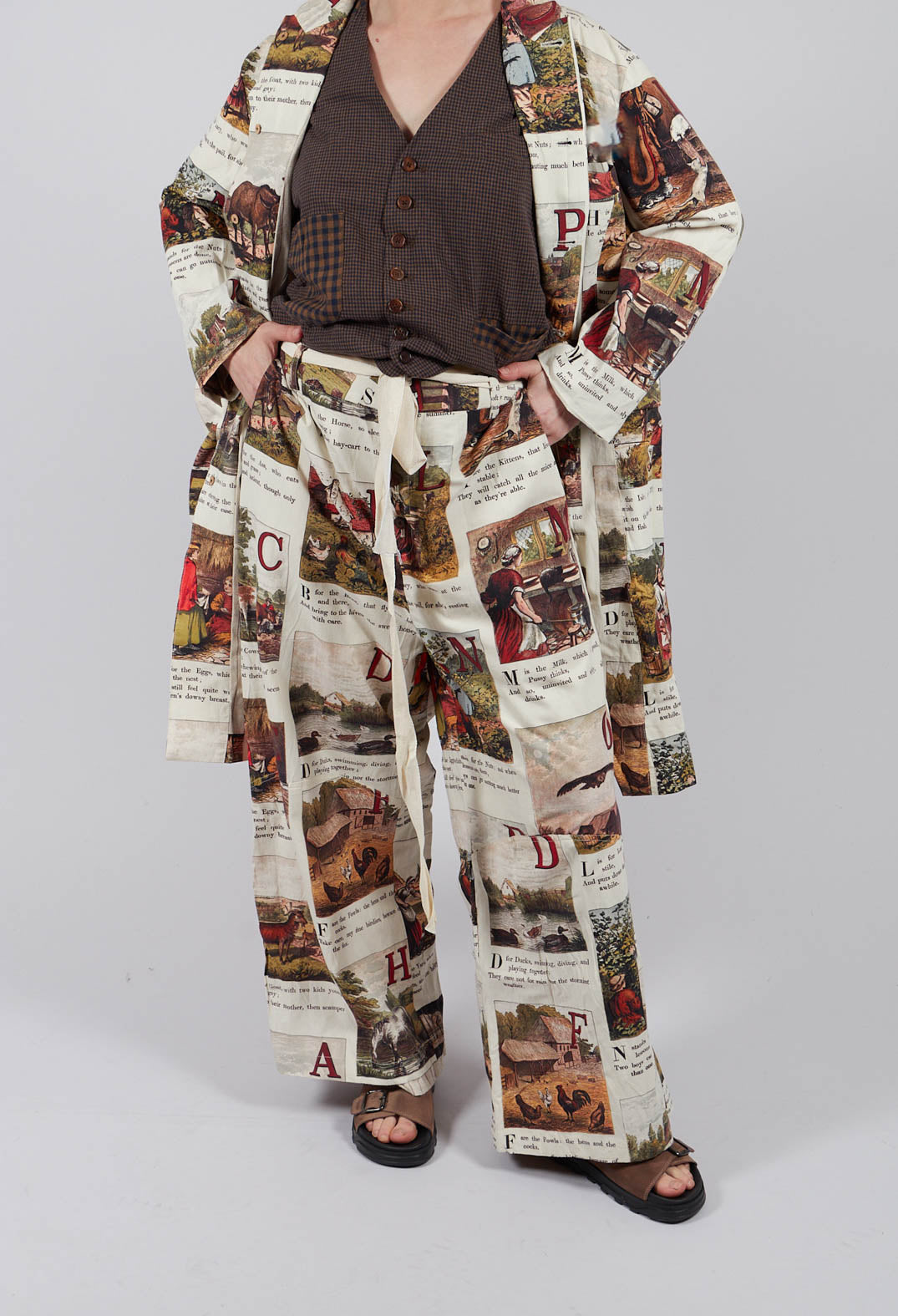 Patterned Wide Leg Trouser in L'Alphabeth