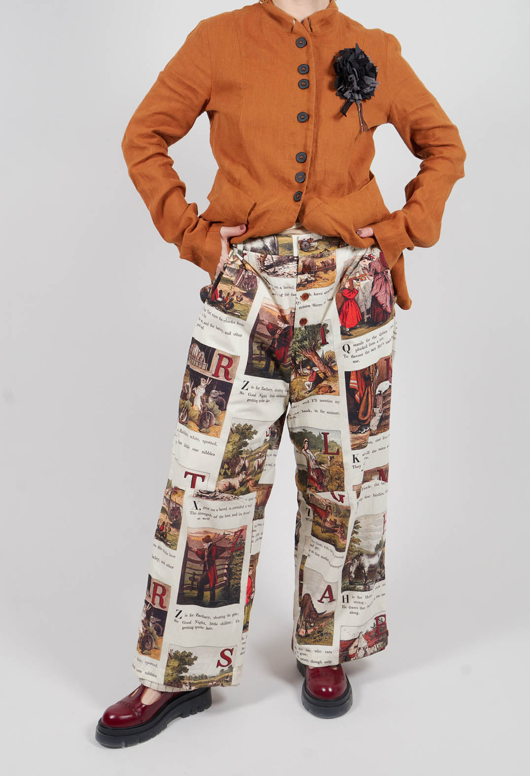 Patterned Wide Leg Trouser in L'Alphabeth