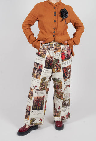 Patterned Wide Leg Trouser in L'Alphabeth